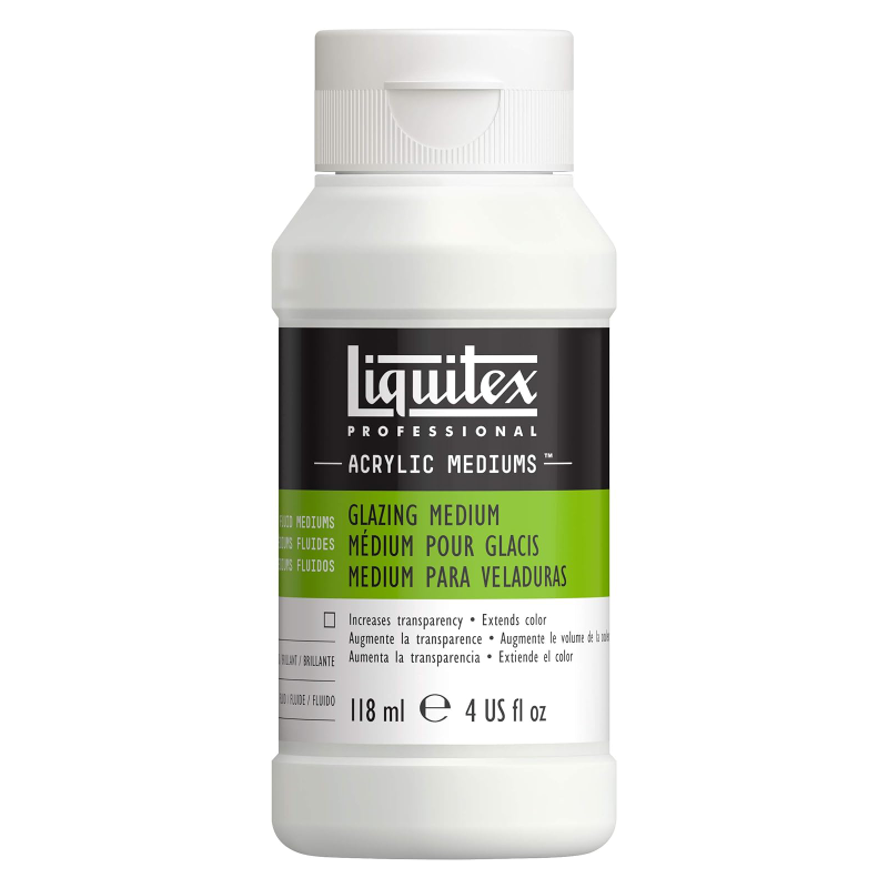 Médium pour glaçis - Flacon 118ml - Pour glaçis brillants - Apporte haute transparence, luminosité et profondeur - Liquitex