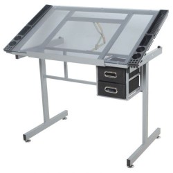 Table de dessin Studio - Nid'Art - surface de travail inclinable à 60° - Nombreux rangements - Idéal pour dessin, peinture, illu
