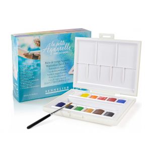 Boîte de voyage la petite aquarelle - 12 demi-godets - Sennelier