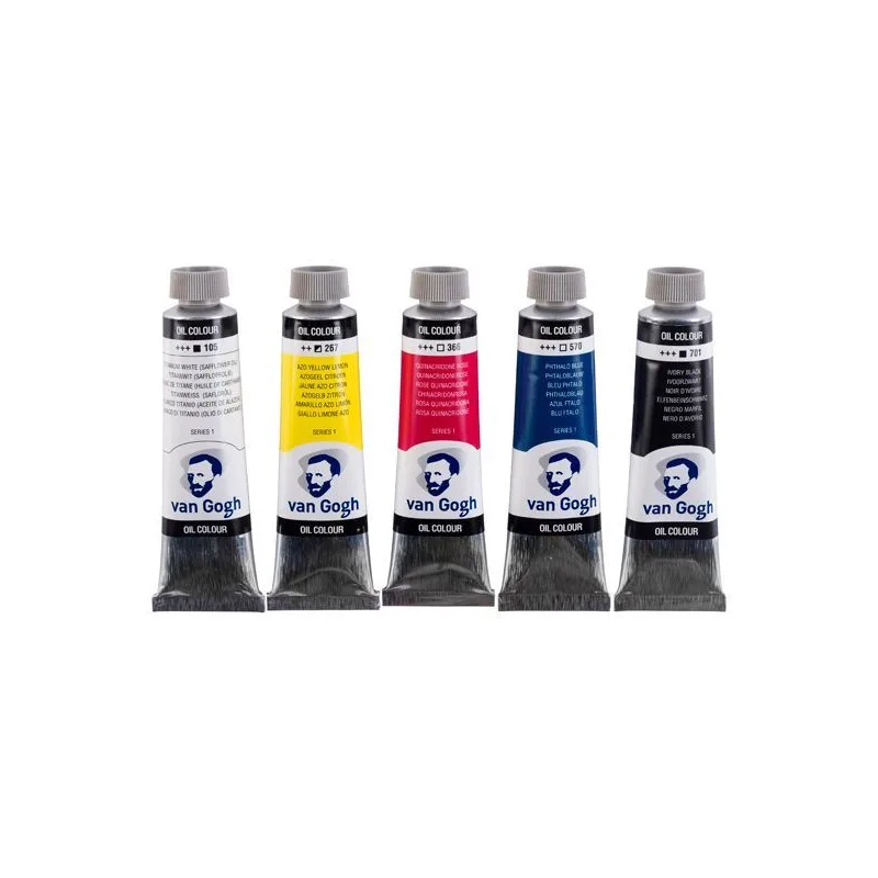 5 tubes d'huile 40ml van gogh