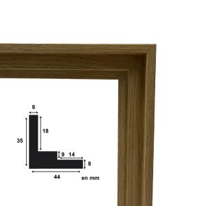 Caisse américaine Eco - Chêne - Dimensions baguette et caisse -