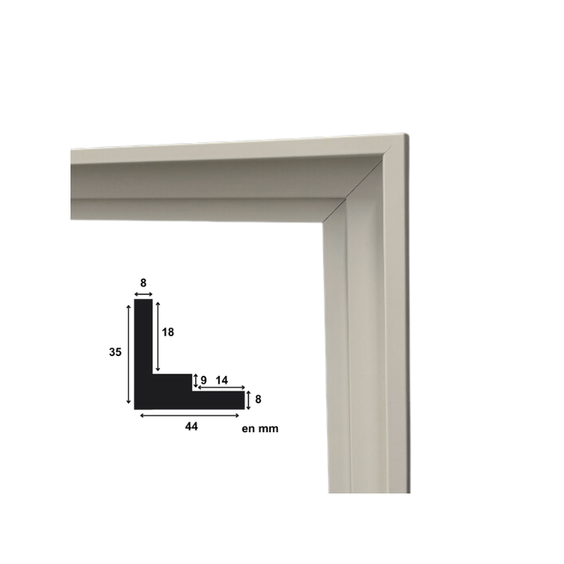 Caisse américaine Eco - Blanc - Dimensions baguette et caisse