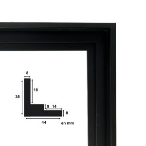 Caisse américaine Eco - Noir - Dimensions baguette 