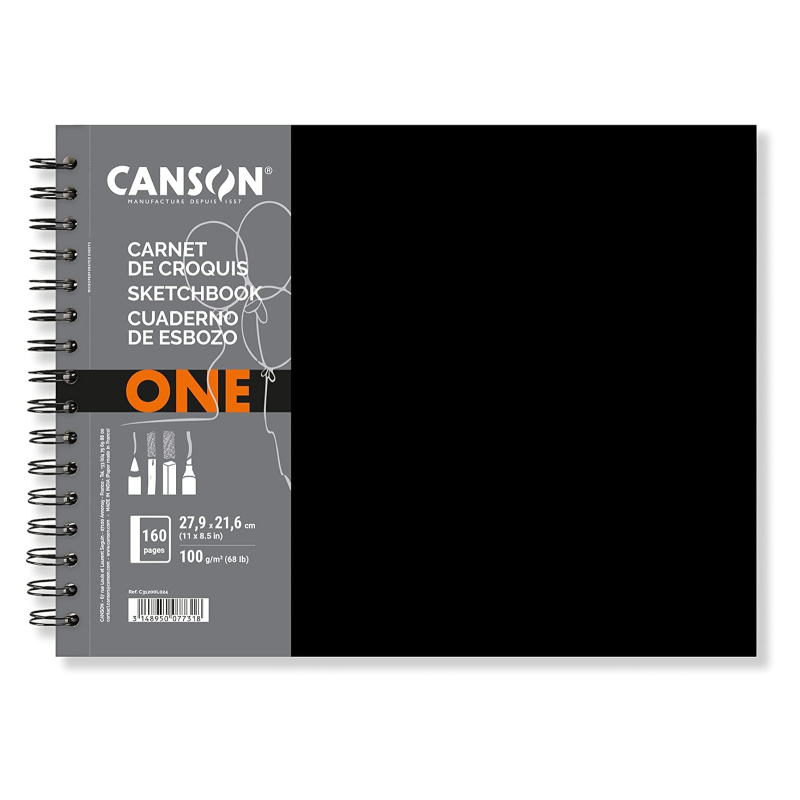 Art book One -Spiral - Canson -  21 x 29,7cm (A4) - Paysage - Carnet de croquis - 80 feuilles 100g/m2 -