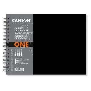 Art book One -Spiral - Canson -  21 x 29,7cm (A4) - Paysage - Carnet de croquis - 80 feuilles 100g/m2 -