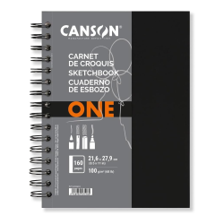 Art book One -Spiral -  21 x 29,7cm (A4) - Portrait - 80 feuilles - 100g/m2 - Dessin et écriture - Canson