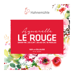 Aquarelle Le Rouge 325gr – Feuille 50x65 grain fin  - Lot de 10 feuilles - Toutes techniques humides 