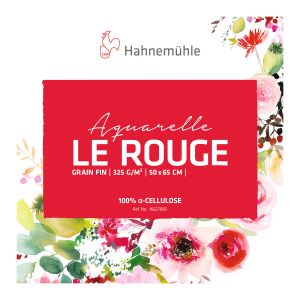 Aquarelle Le Rouge 325gr – Feuille 50x65 grain fin - vente à l'unité - Toutes techniques humides