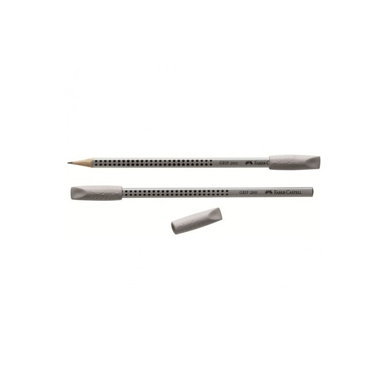 Gomme capuchon Grip 2001 - Gris - crayons de couleurs et graphites standards -  Faber Castell