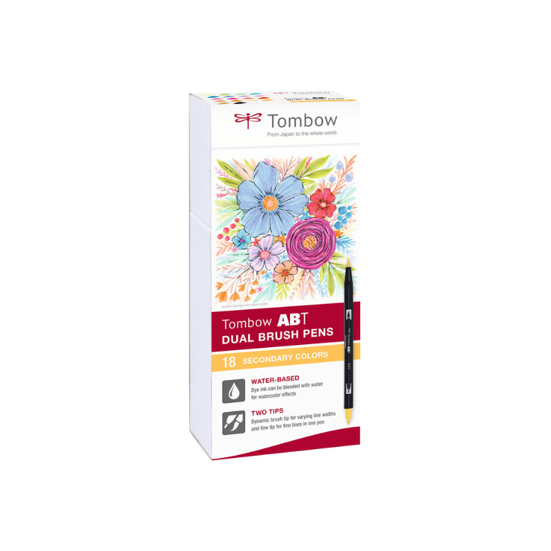 Set 18 feutres double pointe ABT - Couleurs secondaires - Tombow