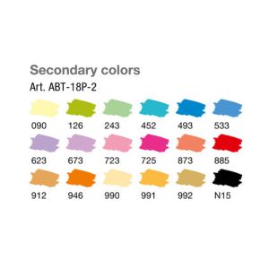 Set 18 feutres double pointe ABT - Couleurs secondaires - Tombow