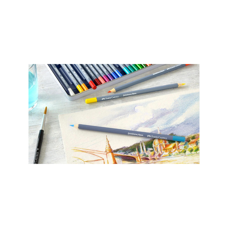 Boite de 36 crayons de couleurs aquarellables Goldfaber - Faber-Castell