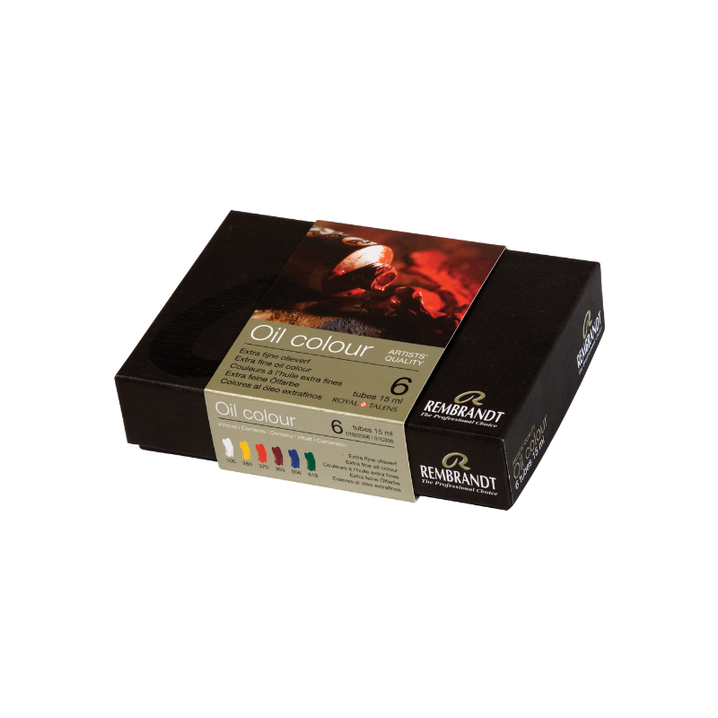 Peinture à l'huile extra fine Rembrandt - Boîte de 6 tubes