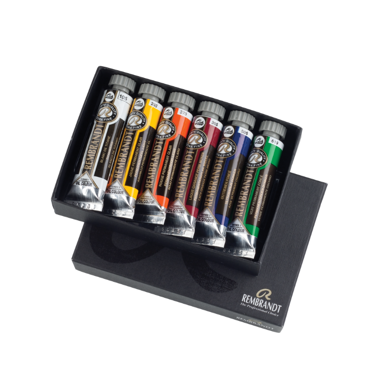 Rembrandt boîte 6 tubes de peinture à l'huile extra fine