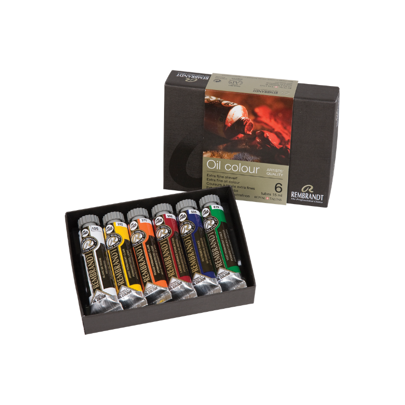 Boîte de 6 tubes de peinture à l'huile extra fine Rembrandt