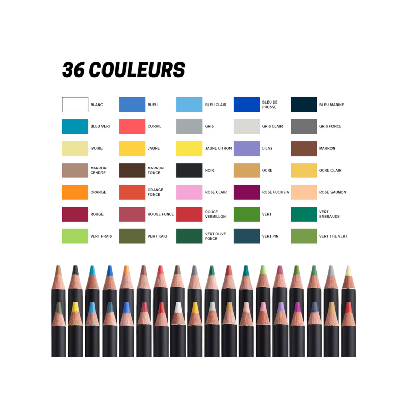 Boîte de crayons POSCA Pencil - 36 couleurs