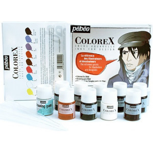 Pébéo Colorex 5 flacons encre aquarelle assortiment