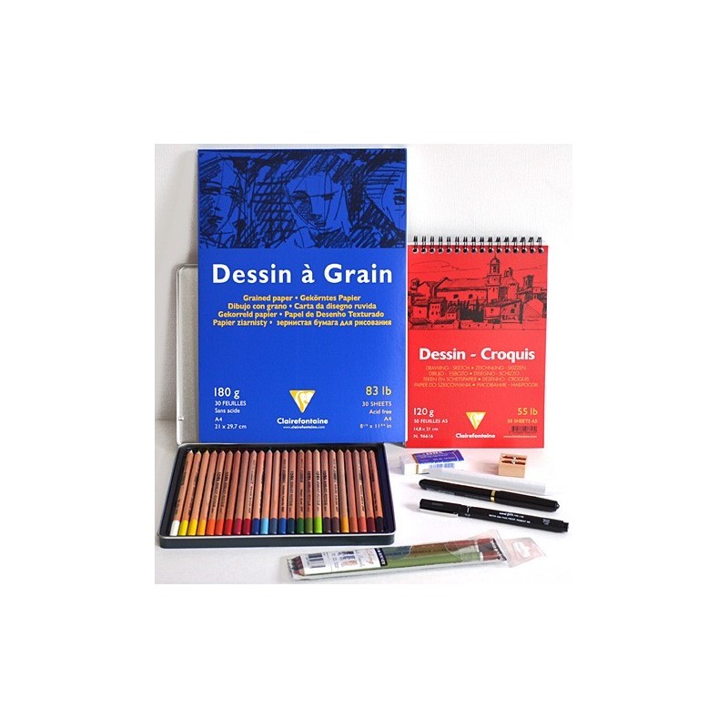 Kit dessin crayons de couleurs et feutres Kit dessin crayons de couleurs et feutres